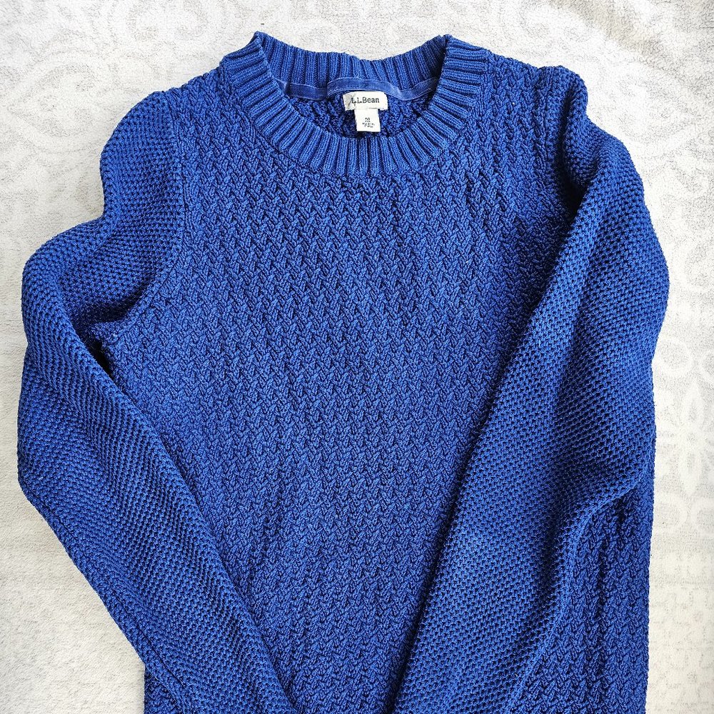 Blue LLBean Cotton Sweater Womens size M